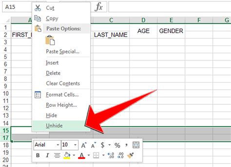 Excel unhiding columns - However, the one way I know of is to select the hidden row/column and then resize all the selection region at once. For example, if column three is hidden, select columns two through four. Then resize them together. The new size will apply to columns two, three, and hour. Thus making column three visible. :) 4 people found this reply helpful.